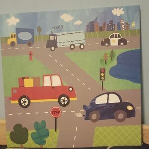 Kids Traffic Scene Canvas Art